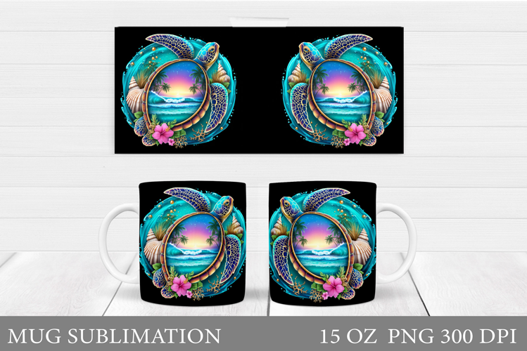 Sea Turtle Mug Design. Sea Turtle Sublimation