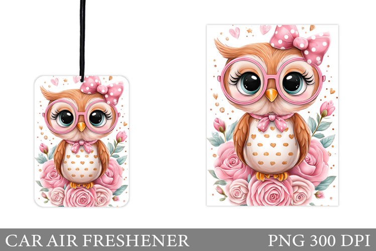 Owl Car Air Freshener Design. Cute Owl Car Air Freshener