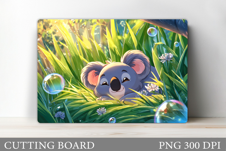 Cute Koala Cutting Board Design. Cute Koala Sublimation
