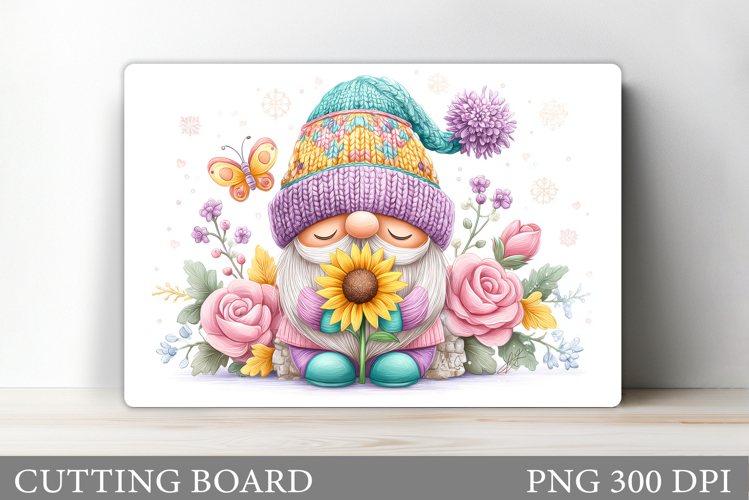 Spring Gnome Cutting Board. Spring Cutting Board Sublimation
