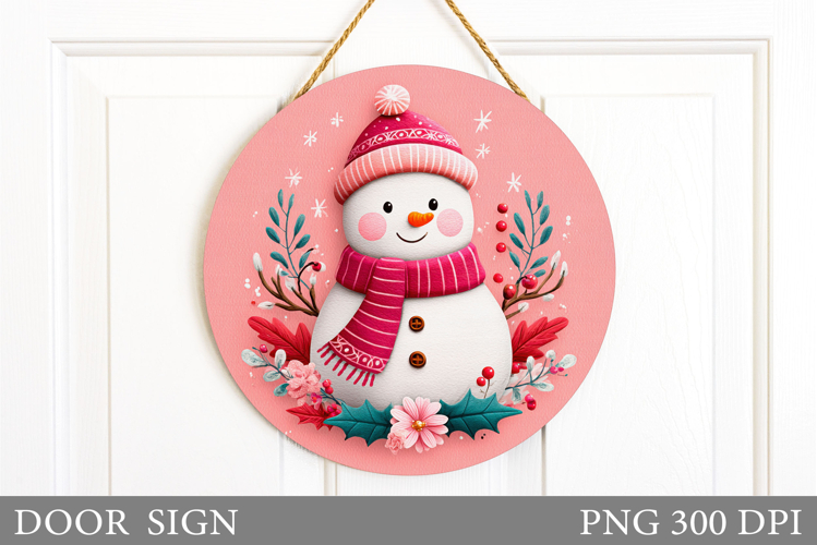 Christmas Snowman Door Sign. Christmas Door Sign Design
