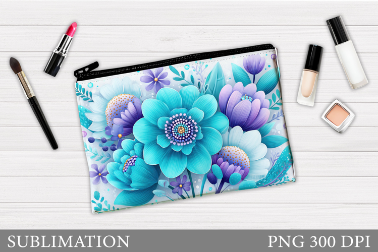 Flowers Makeup Bag Design. Flowers Cosmetics Bag Sublimation