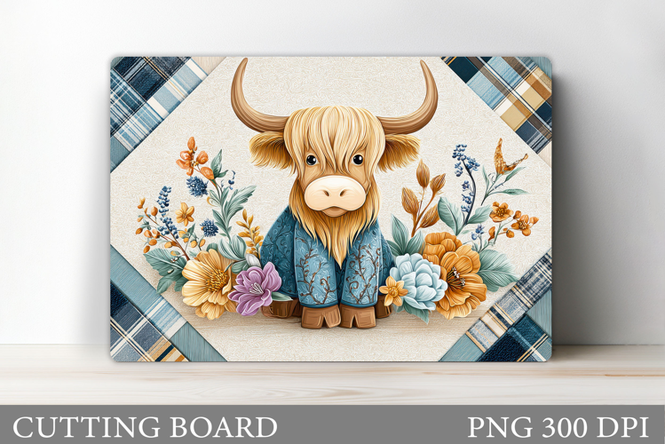 Highland Cow Cutting Board. Fall Cow Cutting Board Design
