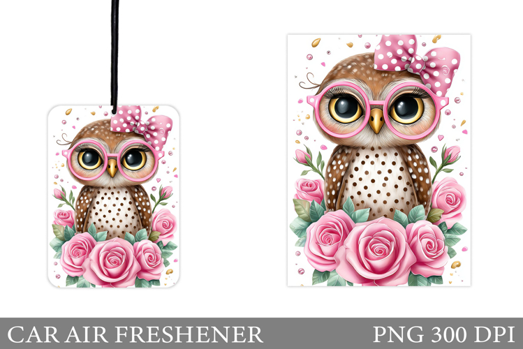 Owl Car Air Freshener Design. Cute Owl Car Air Freshener