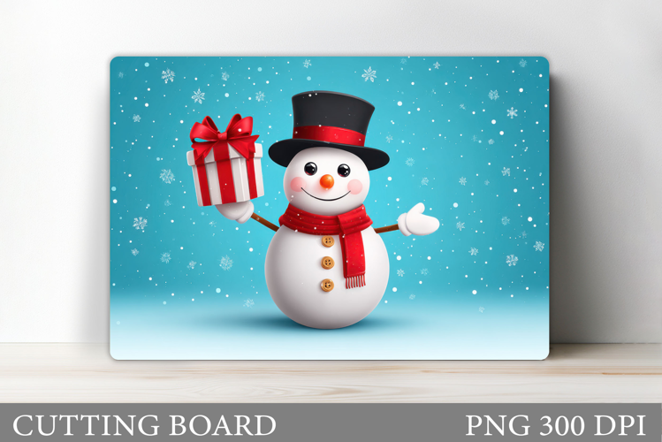 Christmas Cutting Board. Snowman Cutting Board Sublimation