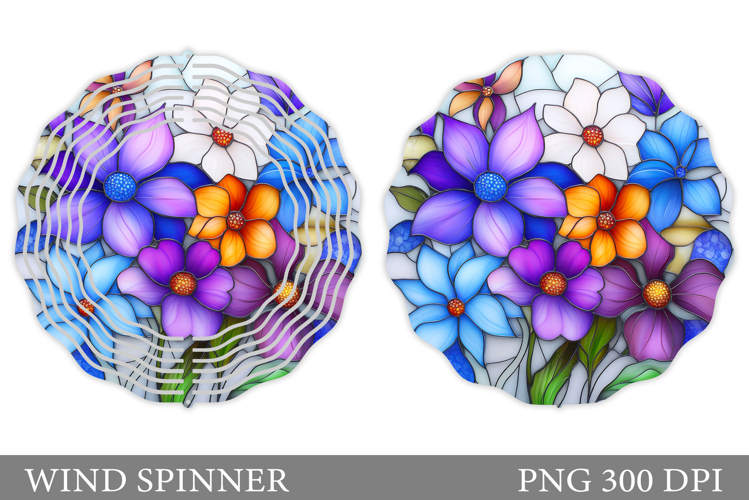 Flowers Wind Spinner Design. Floral Wind Spinner Sublimation