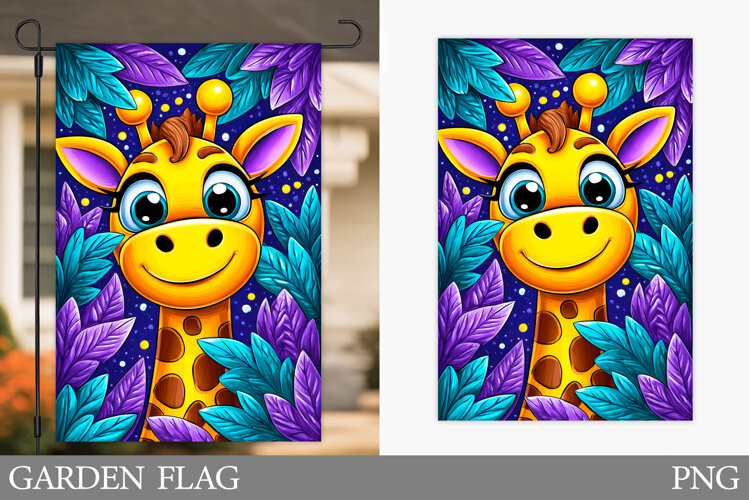 Giraffe Garden Flag Design. Giraffe Sublimation example image 1