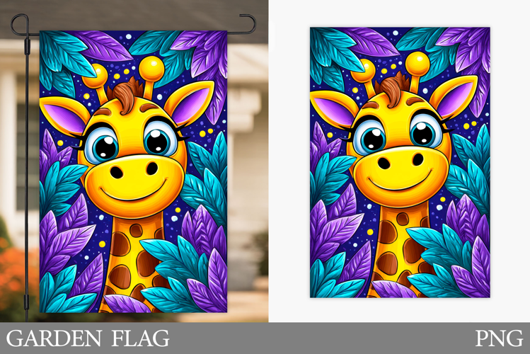 Giraffe Garden Flag Design. Giraffe Sublimation