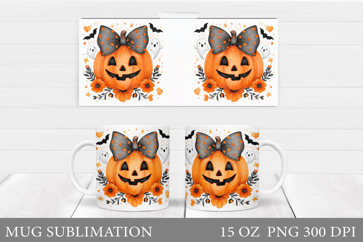 Halloween Pumpkin Mug Design. Halloween Mug Sublimation