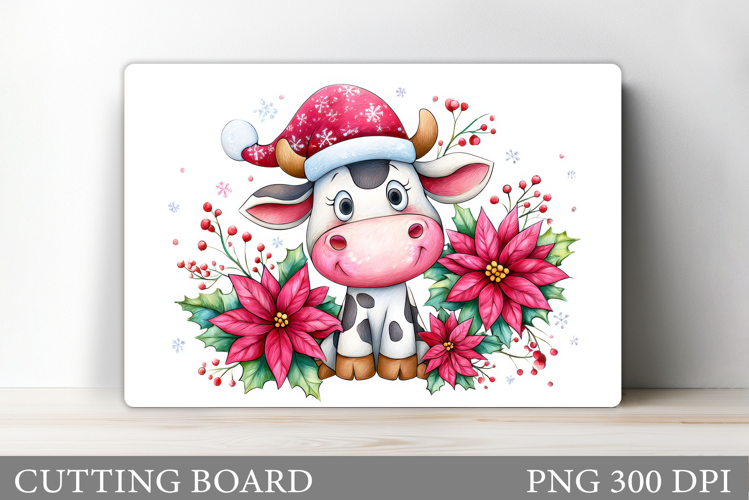 Christmas Cow Cutting Board. Christmas Cutting Board