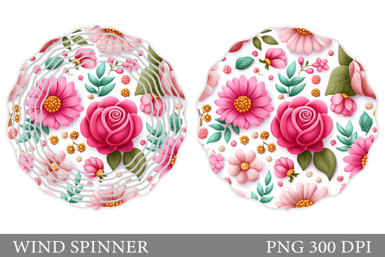 Flowers Wind Spinner Design. Floral Wind Spinner Sublimation