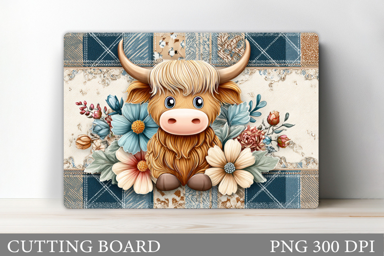 Highland Cow Cutting Board. Fall Cow Cutting Board Design