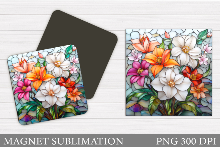 Flowers Magnet Sublimation. Floral Magnet Design
