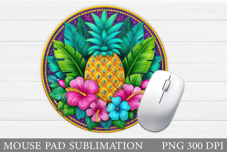 Pineapple Mouse Pad Sublimation. Floral Mouse Pad Design