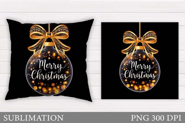 Merry Christmas Pillow Design. Christmas Pillow Sublimation example image 1