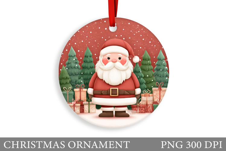 Santa Claus Christmas Ornament. Cute Santa Claus Sublimation