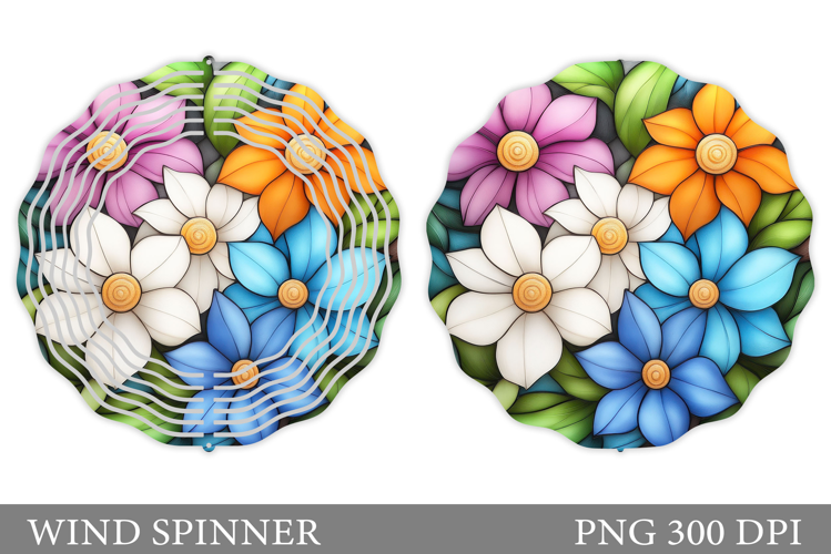 Floral Wind Spinner Sublimation. Flowers Wind Spinner Design