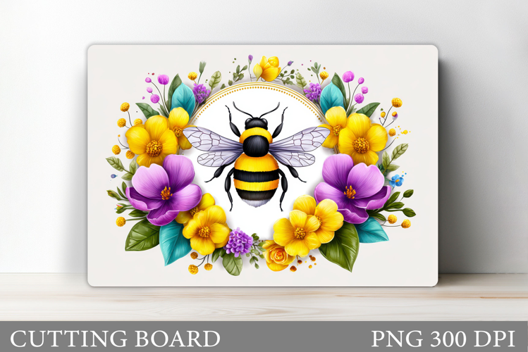 Bee Cutting Board Design. Flowers Kitchen Cutting Board