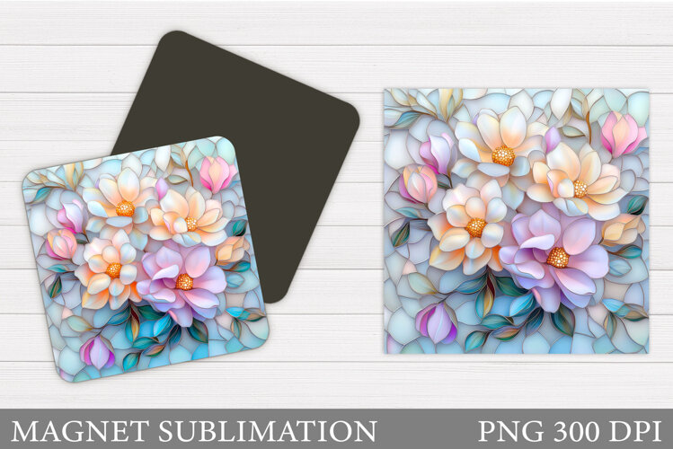Roses Magnet Design. Flowers Magnet Sublimation example image 1