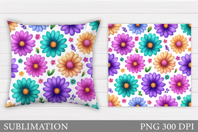 Flowers Pillow Design. Floral Pillow Sublimation