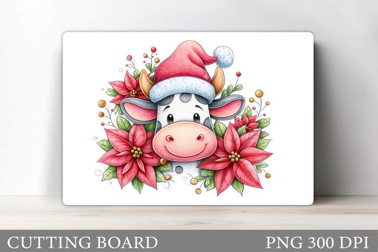 Christmas Cow Cutting Board. Christmas Cutting Board