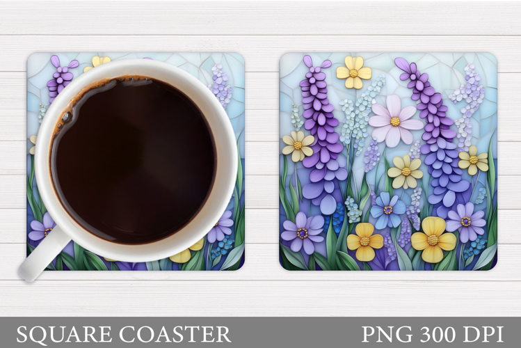 Wildflowers Coaster Design. Floral Coaster Sublimation