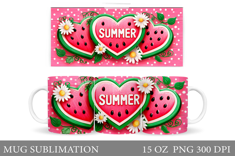 Watermelon Mug Design. Summer Mug Sublimation
