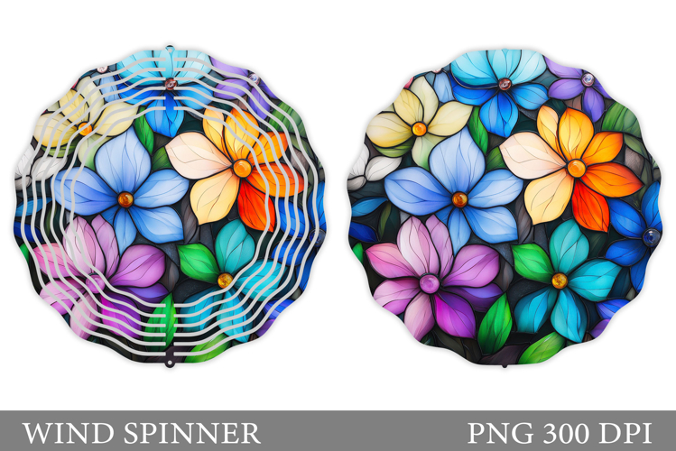 Flowers Wind Spinner Design. Floral Wind Spinner Sublimation