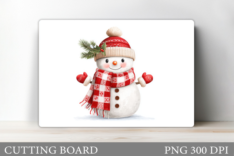 Christmas Cutting Board. Snowman Cutting Board Sublimation