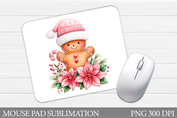 Cute Gingerbread Mouse Pad. Christmas Mouse Pad Design