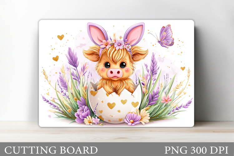 Easter Cow Cutting Board. Easter Cutting Board Sublimation