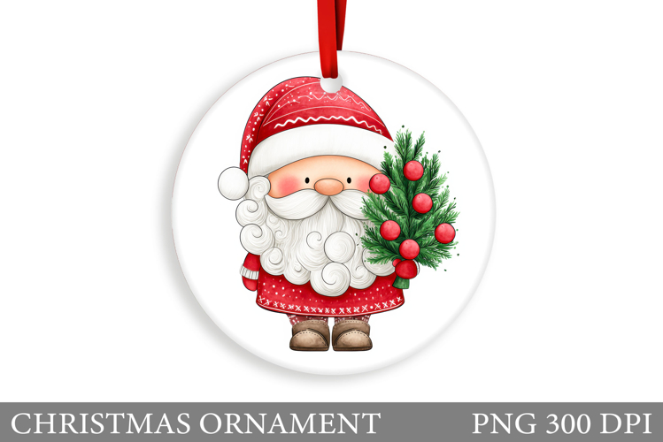 Santa Claus Christmas Ornament. Cute Santa Claus Sublimation