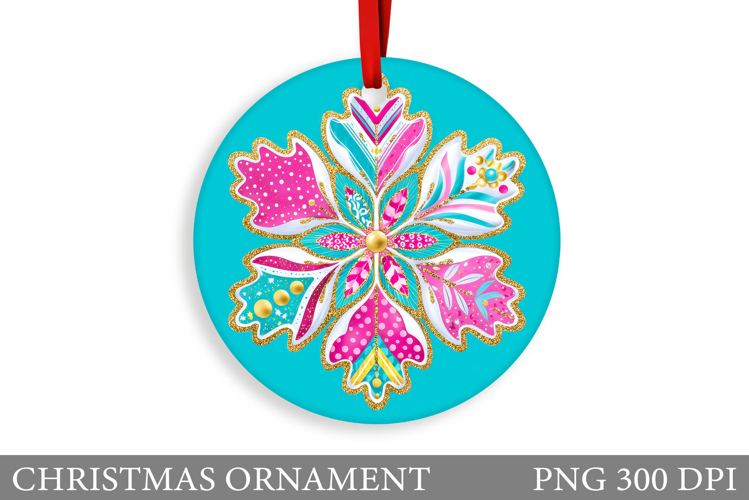 Snowflake Christmas Ornament. Christmas Ornament Sublimation