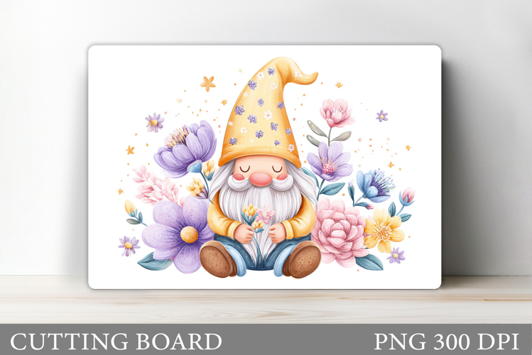 Spring Gnome Cutting Board. Spring Cutting Board Sublimation