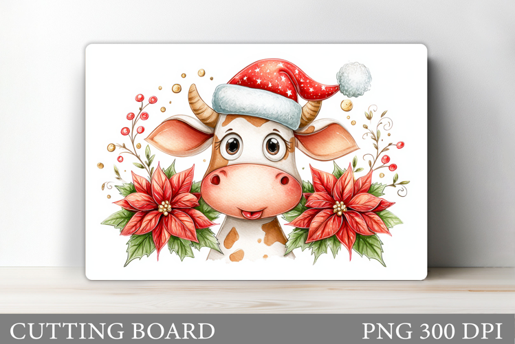 Christmas Cow Cutting Board. Christmas Cutting Board