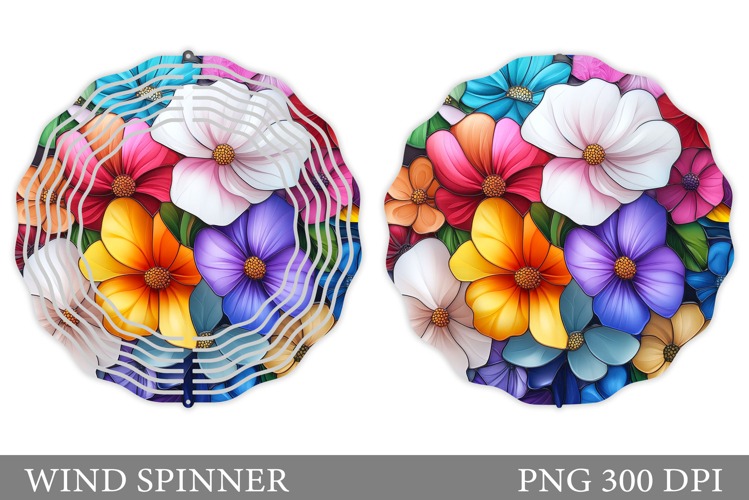 Floral Wind Spinner Sublimation. Flowers Wind Spinner Design