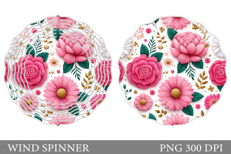 Floral Wind Spinner Sublimation. Flowers Wind Spinner Design