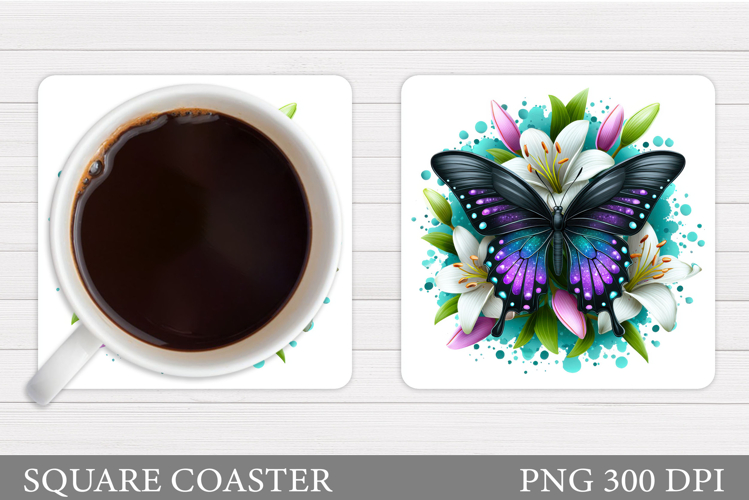Butterfly Coaster Design. Butterfly Sublimation