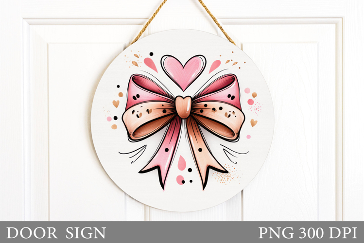 Valentines Bow Door Sign Design. Valentines Door Sign