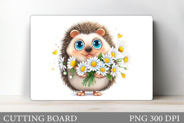 Hedgehog Cutting Board Design. Cute Hedgehog Sublimation example image 1