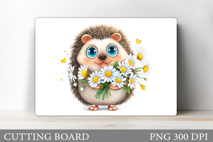 Hedgehog Cutting Board Design. Cute Hedgehog Sublimation