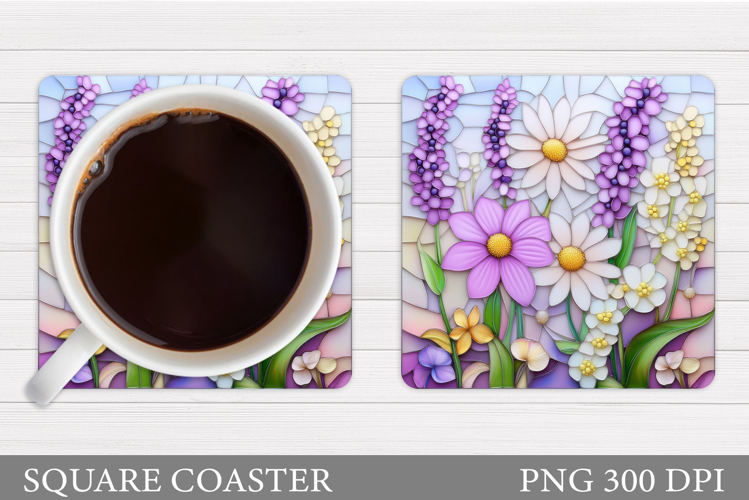 Wildflowers Coaster Design. Flowers Coaster Sublimation