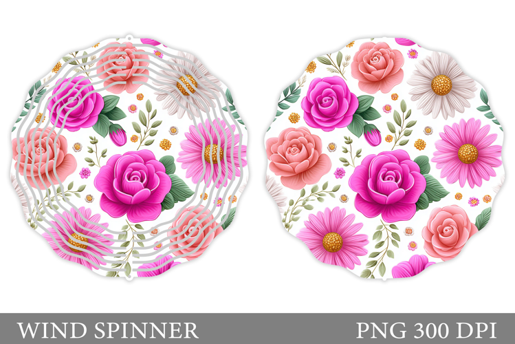 Floral Wind Spinner Sublimation. Flowers Wind Spinner Design