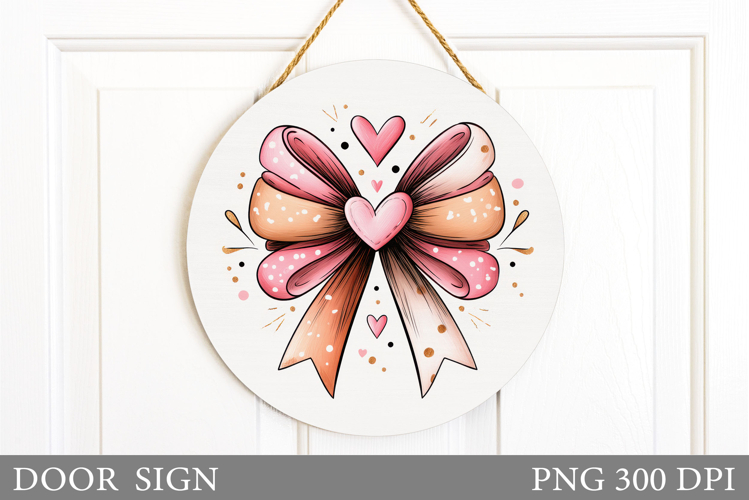 Valentines Bow Door Sign Design. Valentines Door Sign