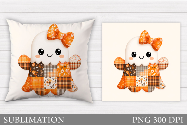 Ghost Pillow Design. Halloween Pillow Sublimation example image 1