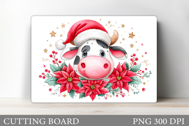Christmas Cow Cutting Board. Christmas Cutting Board