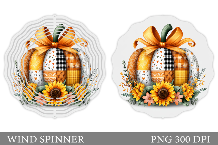 Pumpkin Wind Spinner Design. Fall Wind Spinner Sublimation