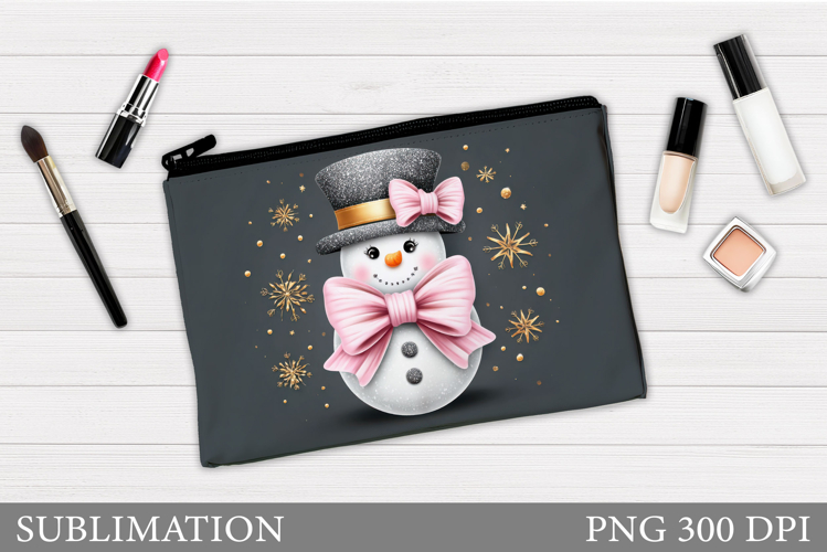 Snowman Makeup Bag Design. Christmas Cosmetics Bag