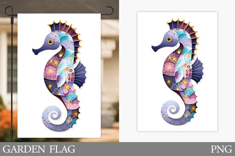 Seahorse Garden Flag Design. Seahorse Sublimation