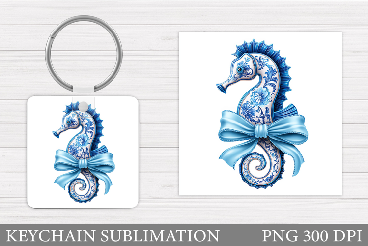 Seahorse Keychain Design. Seahorse Sublimation